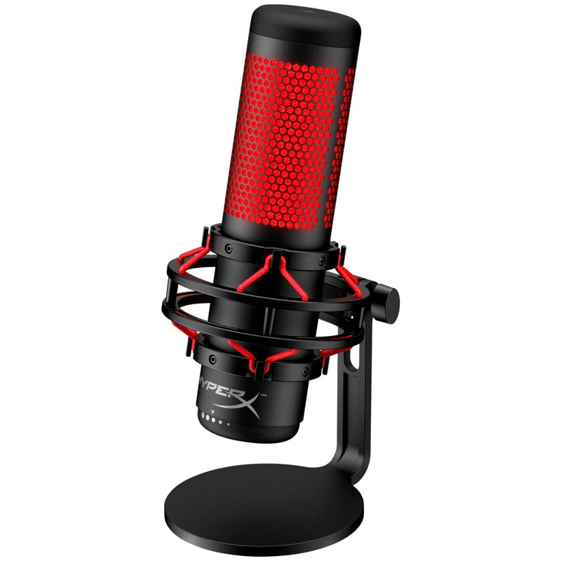 HyperX QuadCast USB Condenser Standalone Gaming Microphone for PC, PS5, PS4 & Mac (Red Lighting) - Black/Red