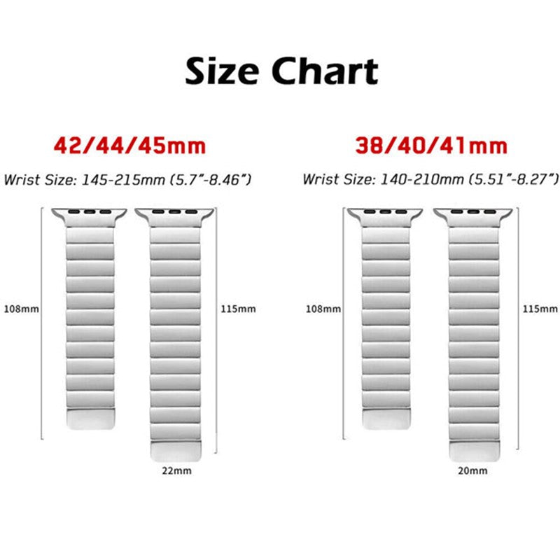 Magnetic Link stainless steel Bracelet Band Strap for Apple Watch 42MM , 44MM , 45MM , 49MM