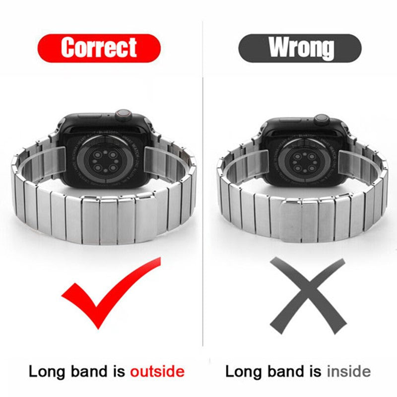 Magnetic Link stainless steel Bracelet Band Strap for Apple Watch 42MM , 44MM , 45MM , 49MM