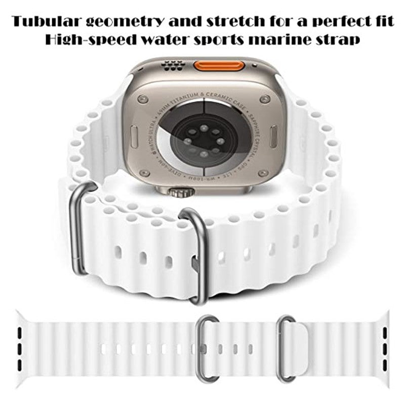 COTEetCI Ocean Band Apple Watch Band 49mm 45mm 44mm 42mm , Adjustable Sport Band for Apple Watch Ultra and Watch Series 8 7 6 5 4 3 2 1 SE