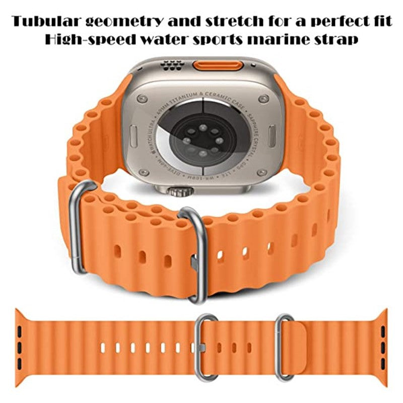 COTEetCI Ocean Band Apple Watch Band 49mm 45mm 44mm 42mm , Adjustable Sport Band for Apple Watch Ultra and Watch Series 8 7 6 5 4 3 2 1 SE