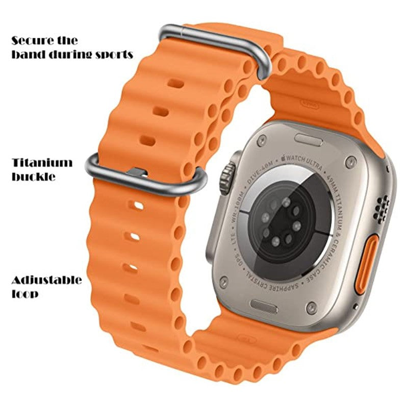 COTEetCI Ocean Band Apple Watch Band 49mm 45mm 44mm 42mm , Adjustable Sport Band for Apple Watch Ultra and Watch Series 8 7 6 5 4 3 2 1 SE
