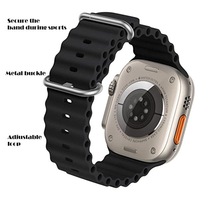 COTEetCI Ocean Band Apple Watch Band 49mm 45mm 44mm 42mm , Adjustable Sport Band for Apple Watch Ultra and Watch Series 8 7 6 5 4 3 2 1 SE