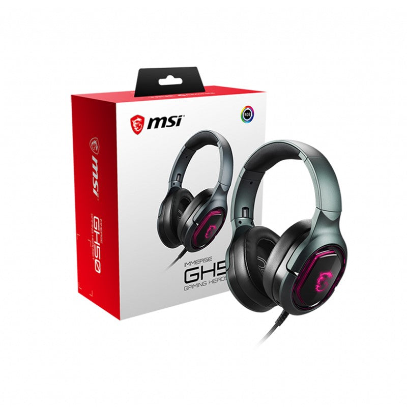 MSI Immerse GH50 7.1 Surround Sound RGB Gaming Headset - Open Box