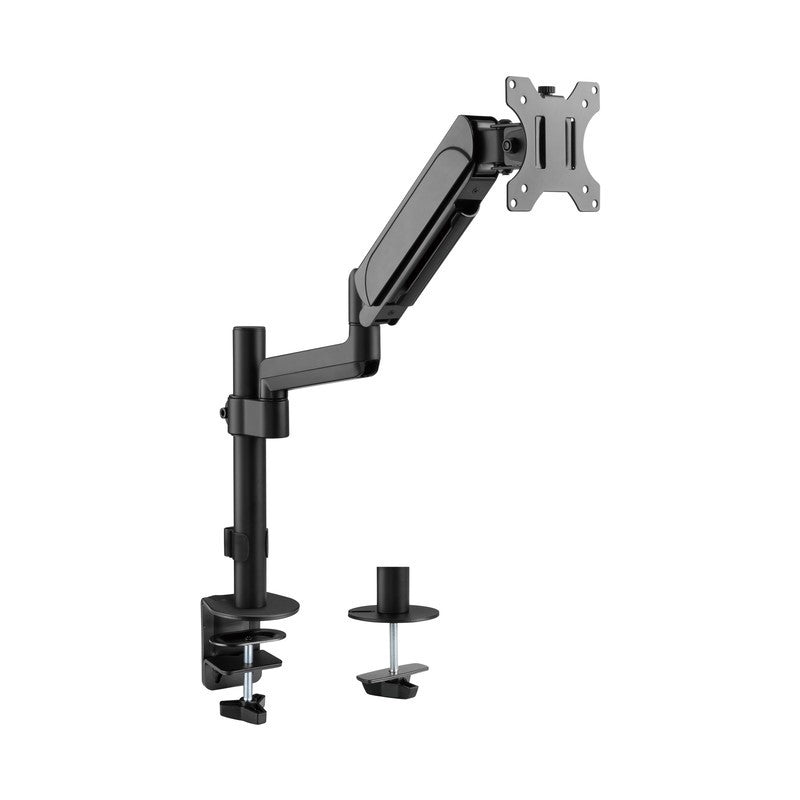 GAMEON GO-2038 Pole-Mounted Aluminum Heavy-Duty Gas Spring Single Monitor Arm, Stand And Mount For Gaming And Office Use, 17