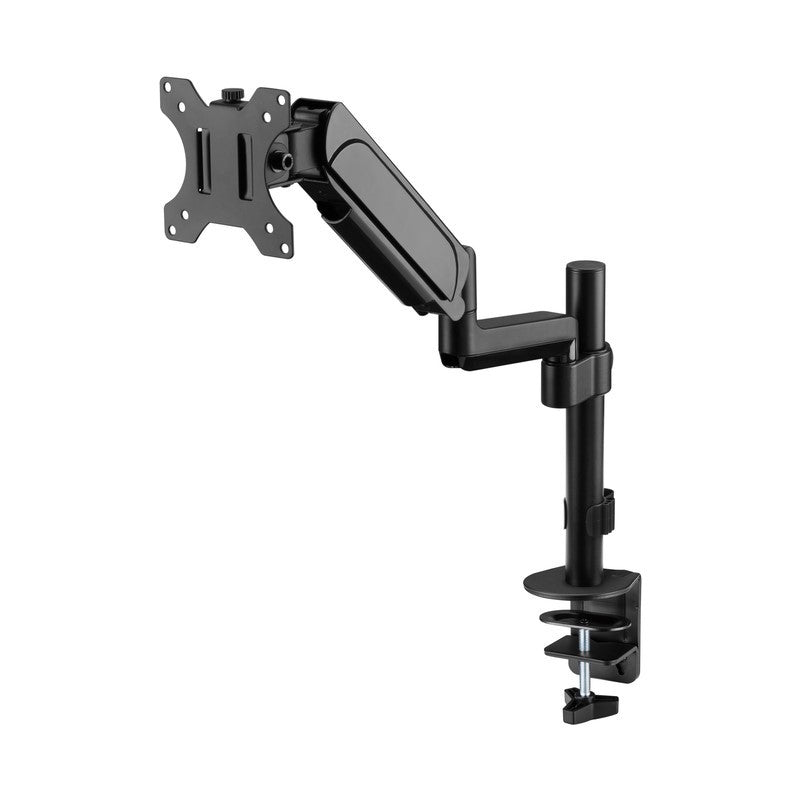 GAMEON GO-2038 Pole-Mounted Aluminum Heavy-Duty Gas Spring Single Monitor Arm, Stand And Mount For Gaming And Office Use, 17