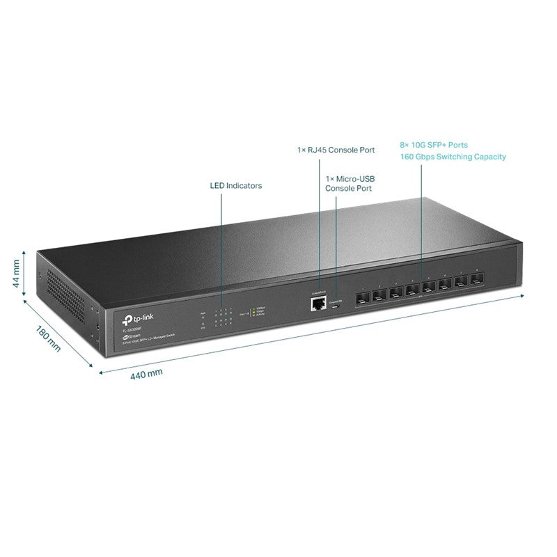 TP-Link TL-SX3008F JetStream 8-Port 10GE SFP + L2 + Managed Switch