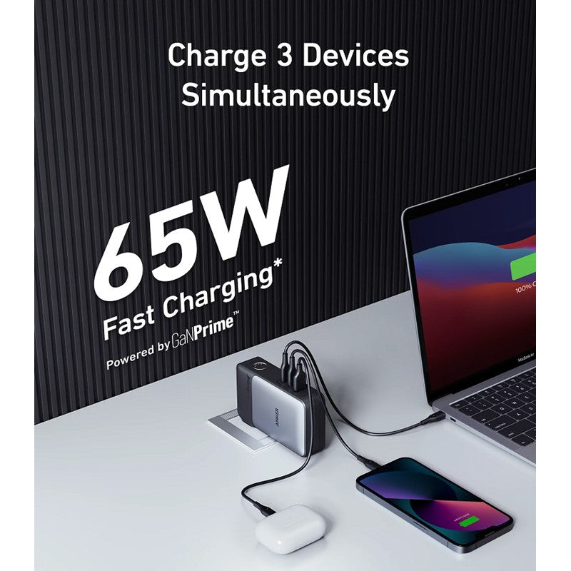 Anker 733 Power Bank (GaNPrime PowerCore 65W), 2-in-1 Hybrid Charger, 10,000mAh 30W USB-C Portable Charger with 65W Wall Charger