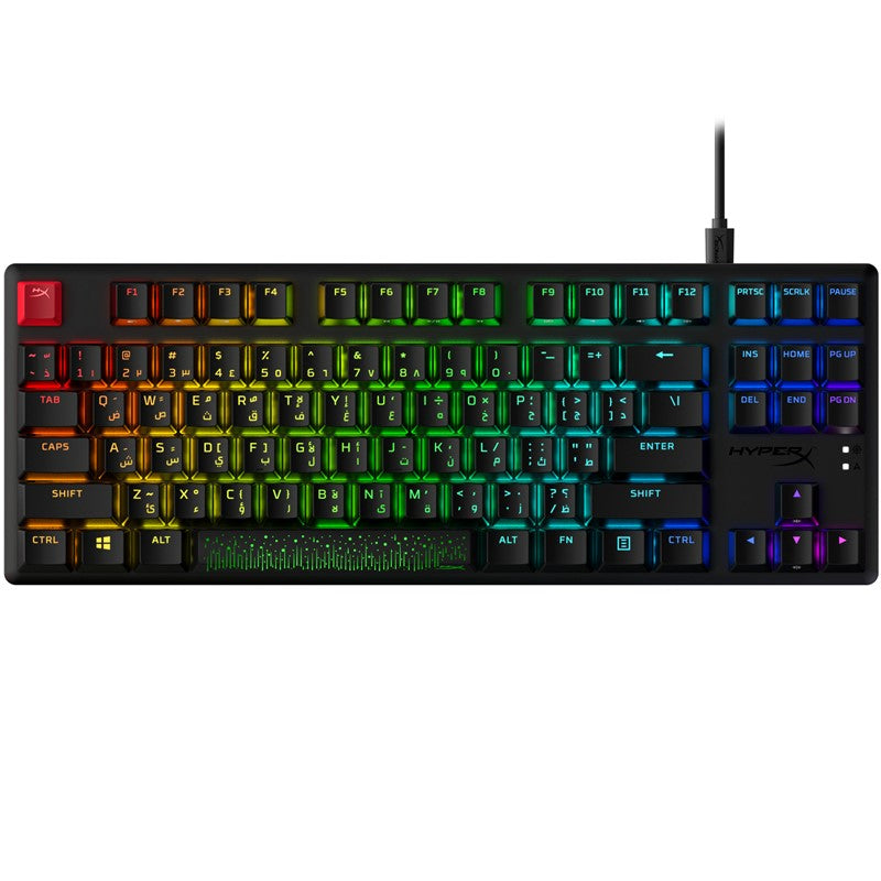 HyperX Alloy Origins Core PBT Wired RGB Mechanical Gaming Keyboard (Linear Red Switch) - Black (Arabic Layout)
