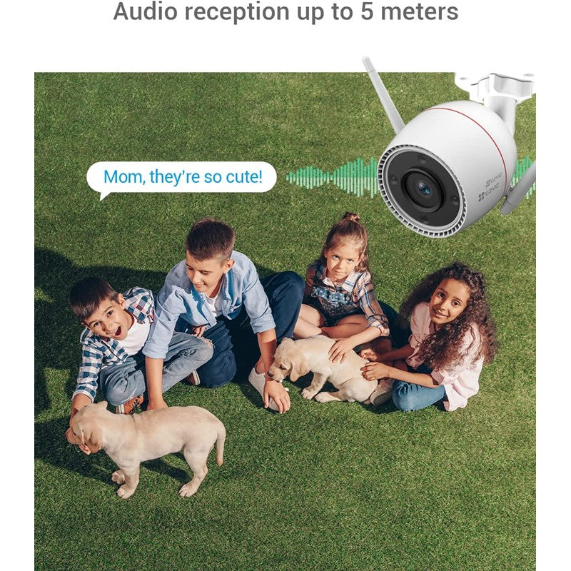 EZVIZ C3TN Outdoor 2.8MM WIFI Camera, 3MP, Color Night Vision, Two way talk, AI Human Detection, Metal - White