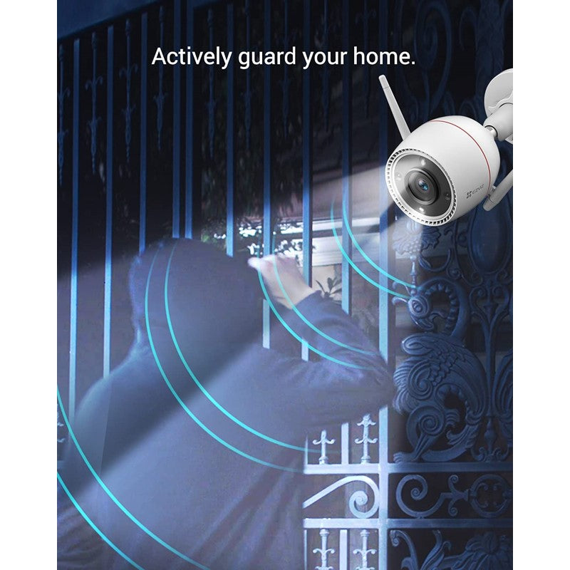 EZVIZ C3TN Outdoor 2.8MM WIFI Camera, 3MP, Color Night Vision, Two way talk, AI Human Detection, Metal - White