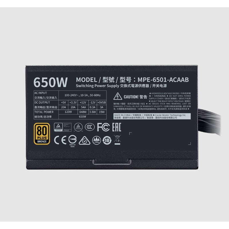Cooler Master MWE 650 Bronze V2 80+ Bronze 650W Power Supply