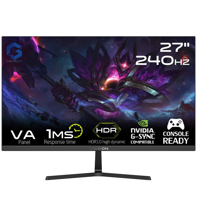 جيم ان , شاشه ألعاب جو مقاس 27 بوصة FHD VA، 240 هرتز، 1 مللي ثانية، شاشة ألعاب HDMI 2.1