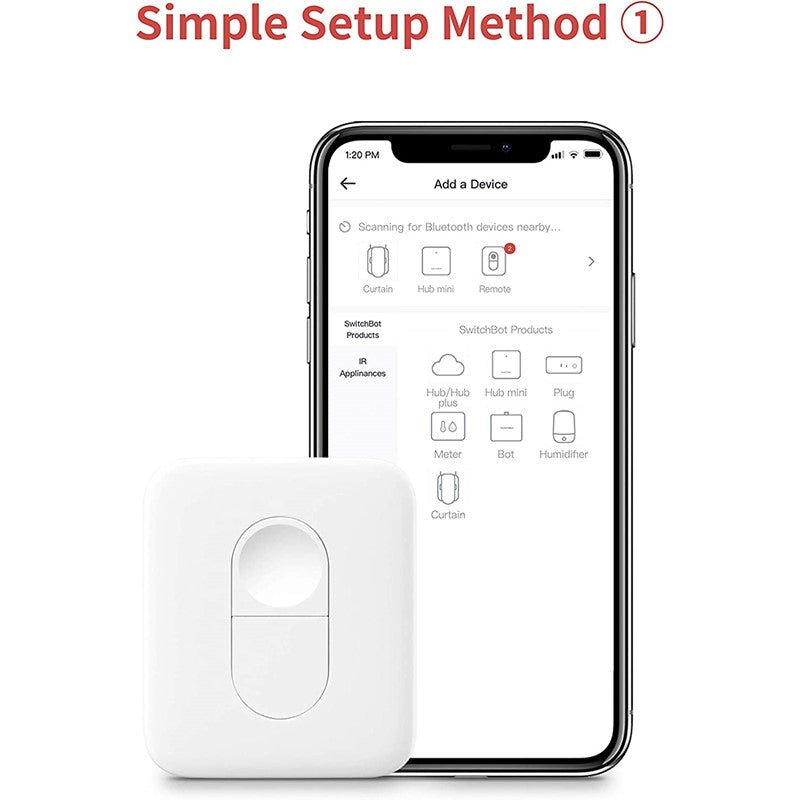 SwitchBot Remote One Touch Button Compatible with SwitchBot Bot, Curtain Robot, Color Bulb, Plug Mini and Blind Tilt, Smart Home Easy to Control, Bluetooth Long Range 5.0