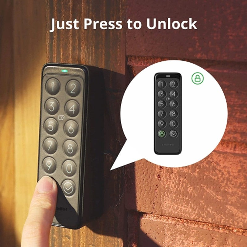 SwitchBot Smart Keypad Touch for SwitchBot Lock, Fingerprint Keyless Home Entry, IP65 Waterproof, Supports Virtual Passwords for Home Security