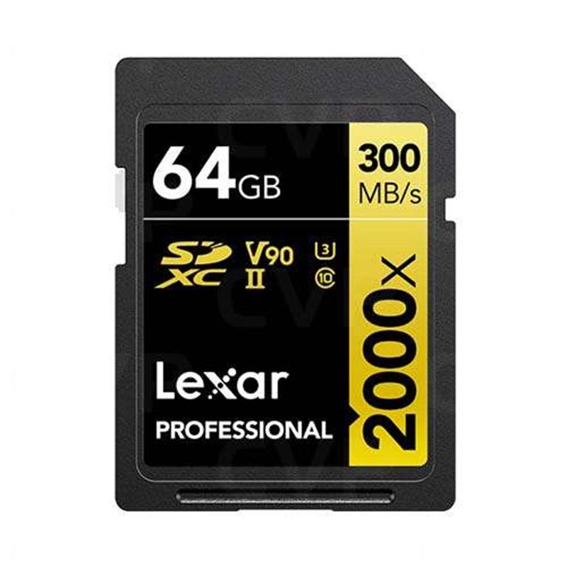 Lexar 64GB Professional 2000X Sdhc Uhs-Ii Cards, Up To 300Mb/S Read 260Mb/S Write C10 V90 U3