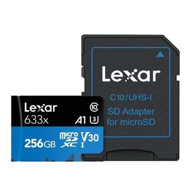 Lexar 256GB High-Performance 633X Microsdxc Uhs-I, Up To 100Mb/S Read 45Mb/S Write C10 A1 V30 U3