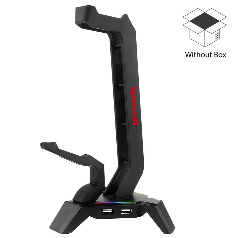 حامل سماعة الألعاب Redragon Sceptre Elite HA311 مع إضاءة خلفية RGB و USB HUB - أسود - بدون صندوق