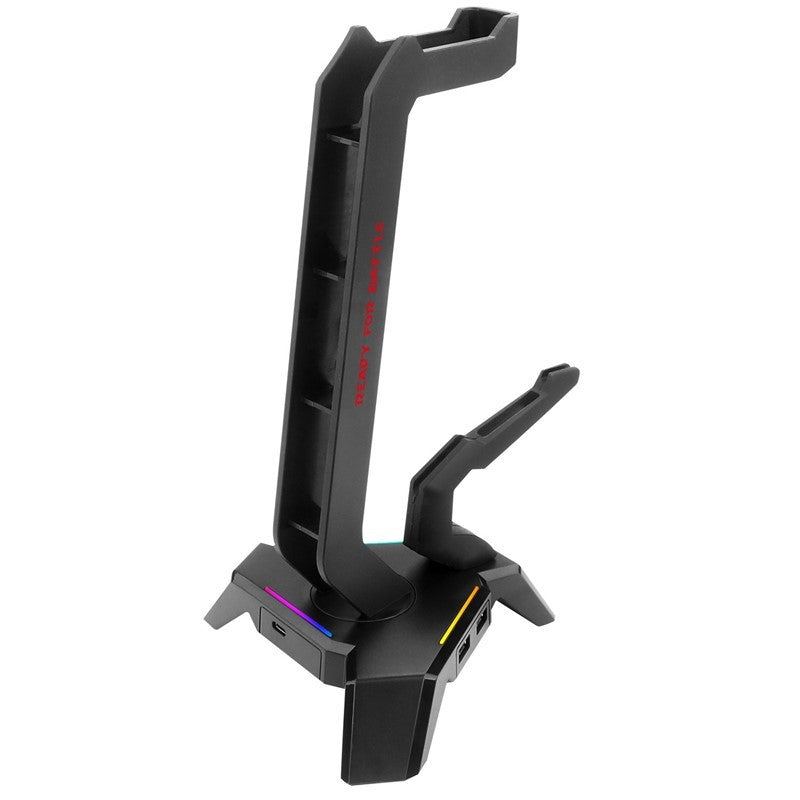 حامل سماعة الألعاب Redragon Sceptre Elite HA311 مع إضاءة خلفية RGB و USB HUB - أسود - بدون صندوق