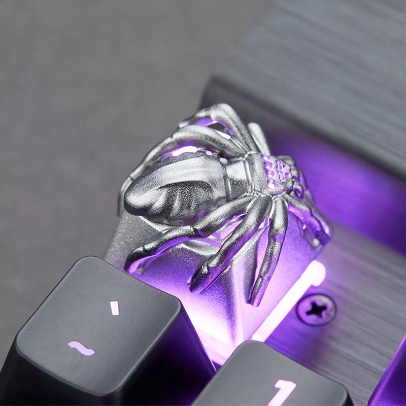 ZomoPlus مخصص 3D SPIDER Cherry MX Switches and Clones ، Game And Movie Theme Metal Keycap مع نقش CNC (مقاس 1u) للوحة مفاتيح الألعاب الميكانيكية - التيتانيوم - بدون صندوق