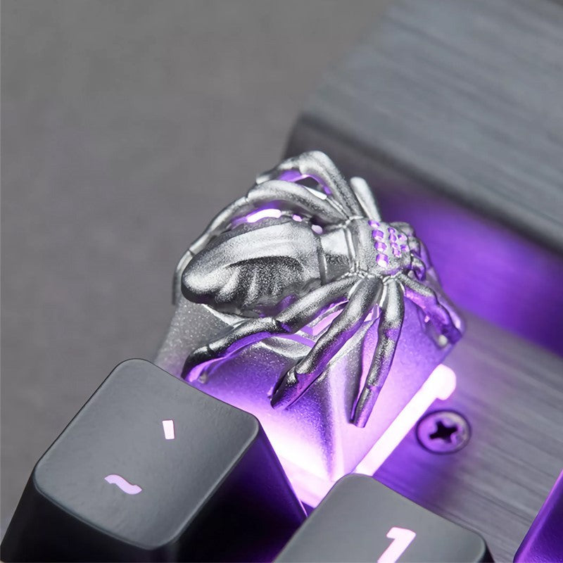 ZomoPlus مخصص 3D SPIDER Cherry MX Switches and Clones ، Game And Movie Theme Metal Keycap مع نقش CNC (مقاس 1u) للوحة مفاتيح الألعاب الميكانيكية - التيتانيوم - بدون صندوق