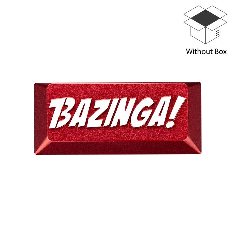 ZomoPlus مخصص BAZINGA! مفاتيح Cherry MX و Clones ، غطاء مفاتيح معدني بتصميم لعبة وفيلم مع نقش CNC (حجم 2.25u) للوحة مفاتيح الألعاب الميكانيكية - أحمر - بدون صندوق