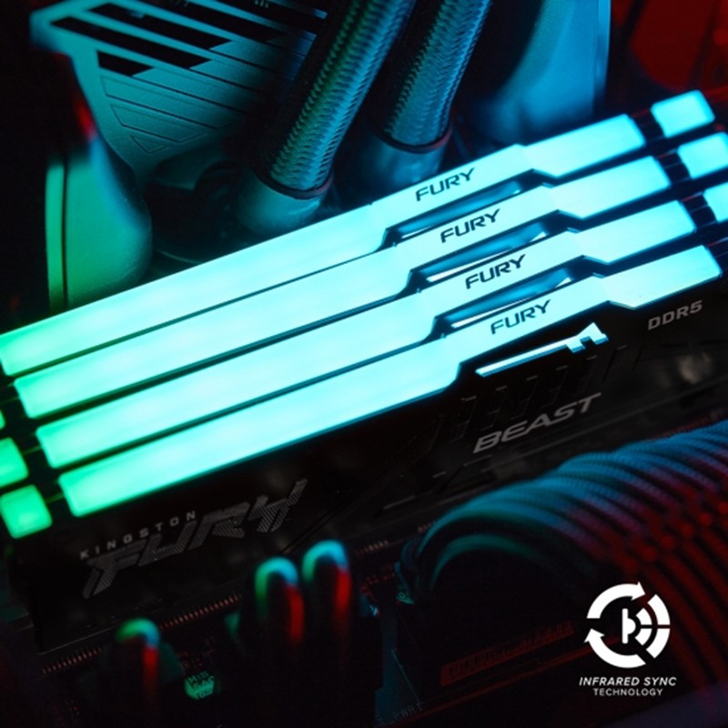 Kingston FURY Beast RGB 32GB (2x16GB) DDR5 5600MHz RAM Memory