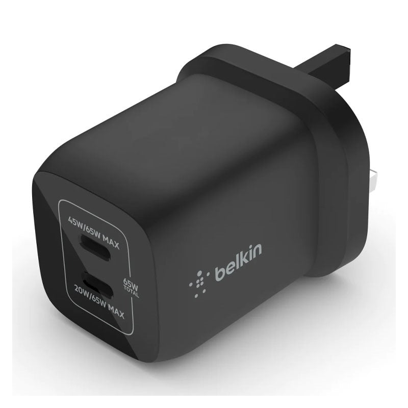 Belkin 65W dual USBC GAN PD Wall Charger, Black