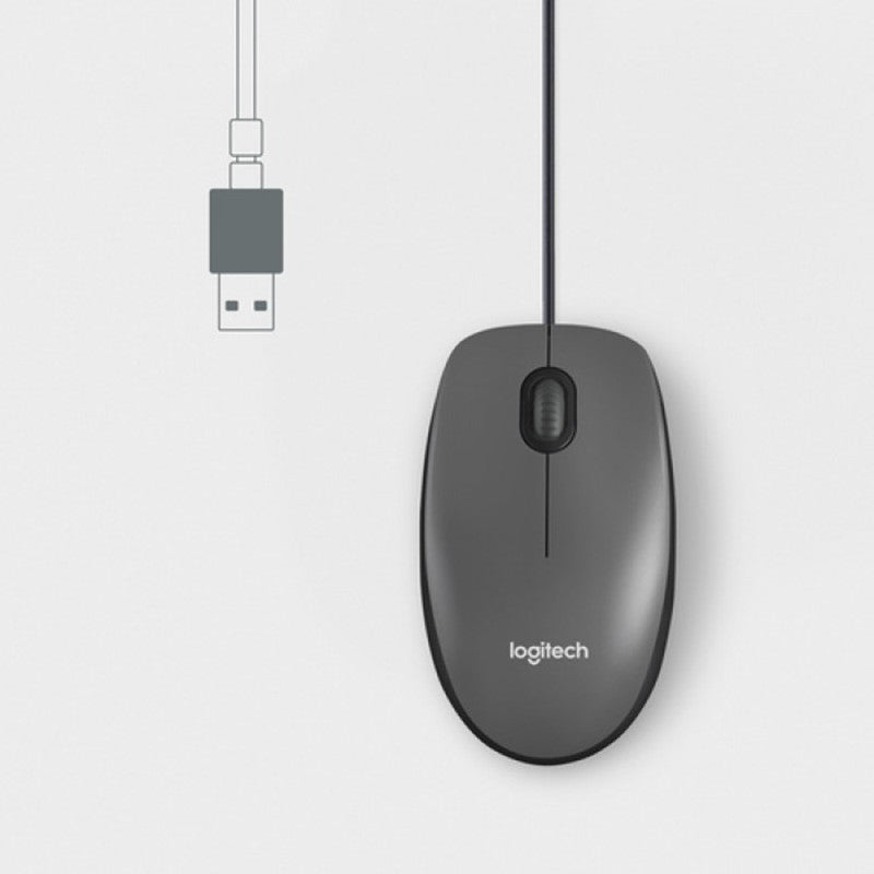 Logitech M100 Corded Mouse – Wired USB Mouse - Black / Logitech