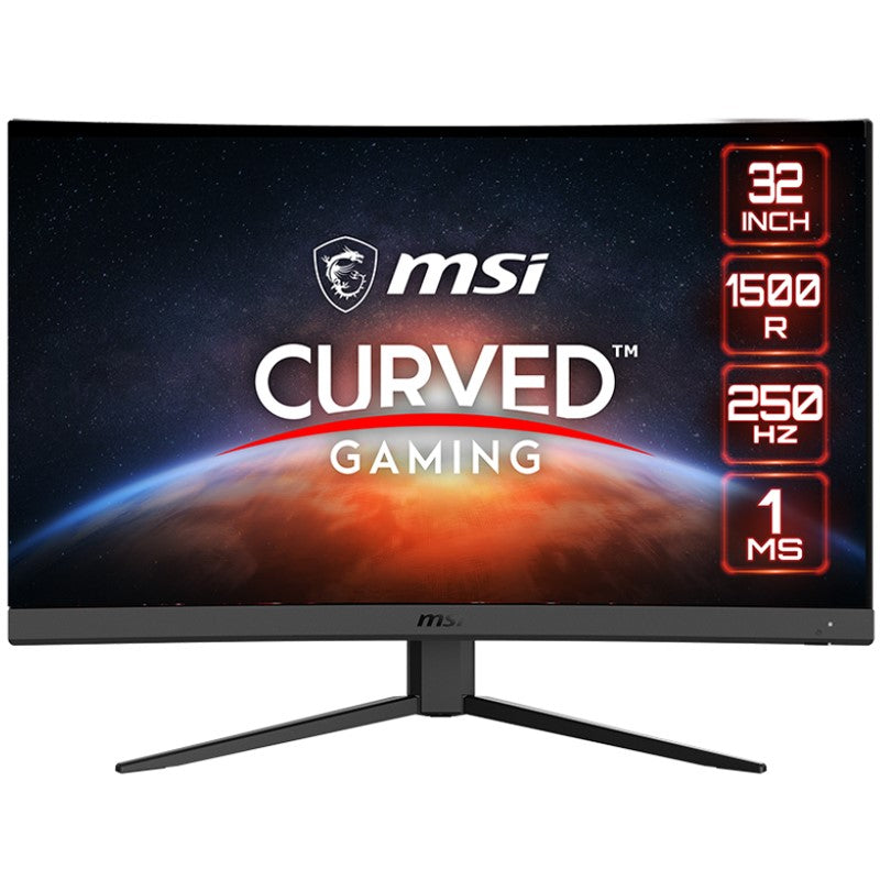 ام اس اي G32C4X شاشة 32 بوصة دقة فل اتش دي، 250 هرتز، 1 مللي ثانية، AMD FreeSync Premium، شاشة ألعاب منحنية – أسود