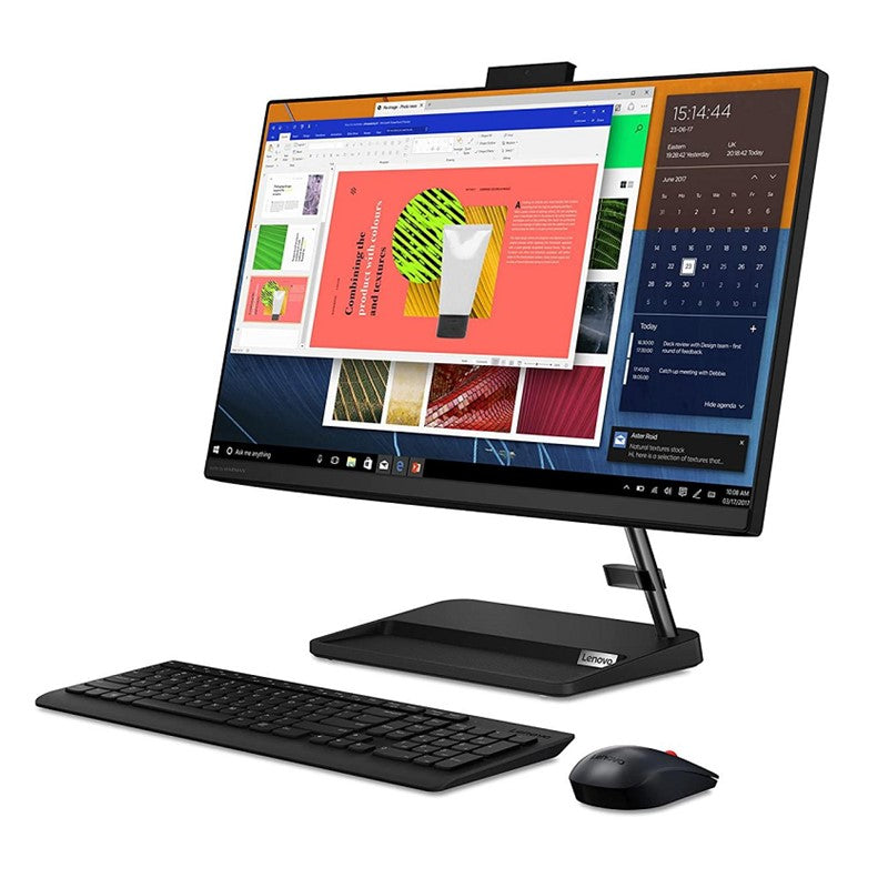 لينوفو أيديا سنتر AIO 3، شاشة 23.8 بوصة فل اتش دي اي بي اس، انتل كور i5-1240P، رام 8 جيجا، 512 اس اس دي، نفيديا جي فورس MX550 2 جيجا، واي فاي 6، لوحة مفاتيح وماوس لاسلكيين، أسود