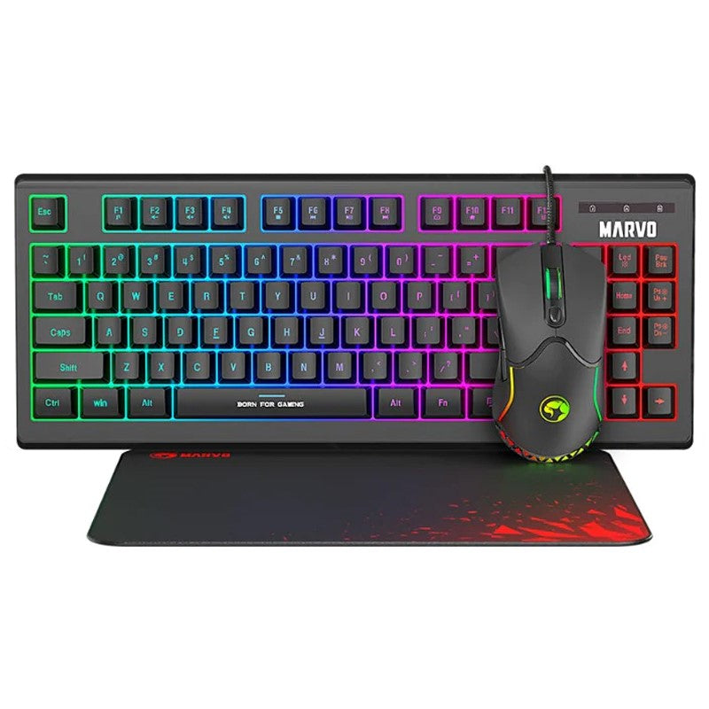 MARVO CM310 EN 3 In 1 Wired Gaming Keyboard, Mouse & Mousepad Combo - Black