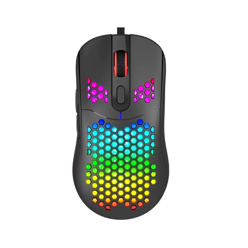 MARVO G925 Honeycomb Shell Wired RGB Gaming Mouse - Black