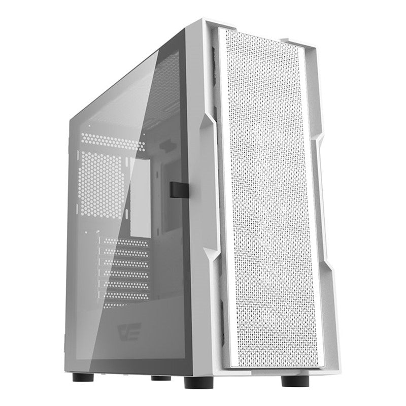 حقيبة الألعاب Aigo DarkFlash DK431 Mesh E-ATX Full Tower (مع 4 مراوح ARGB باللون الأسود) - أبيض