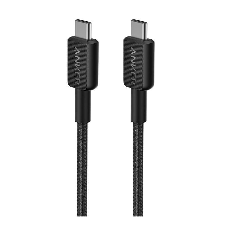 أنكر 322 كابل USB-C إلى USB-C 60 وات مضفر (1.8 متر/6 قدم)، أسود