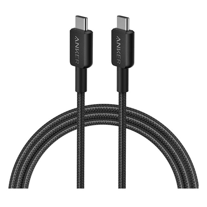 أنكر 322 كابل USB-C إلى USB-C 60 وات مضفر (1.8 متر/6 قدم)، أسود