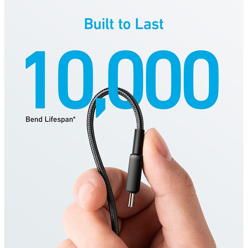 أنكر 322 كابل USB-C إلى USB-C 60 وات مضفر (1.8 متر/6 قدم)، أسود