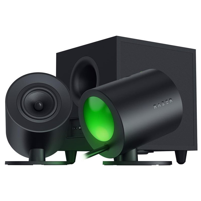 مكبرات صوت Razer Nommo V2 كاملة المدى 2.1 للكمبيوتر الشخصي مع مضخم صوت سلكي - أسود