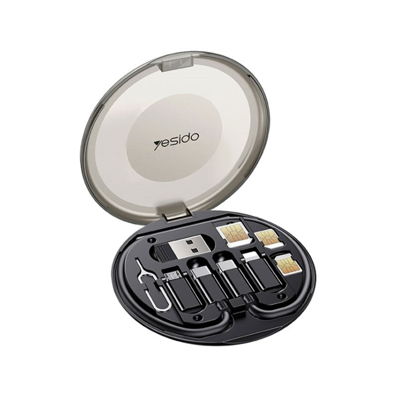 Yesido CA118 6 in 1 Multifunctional Charging Data Cable Storage Box Suit