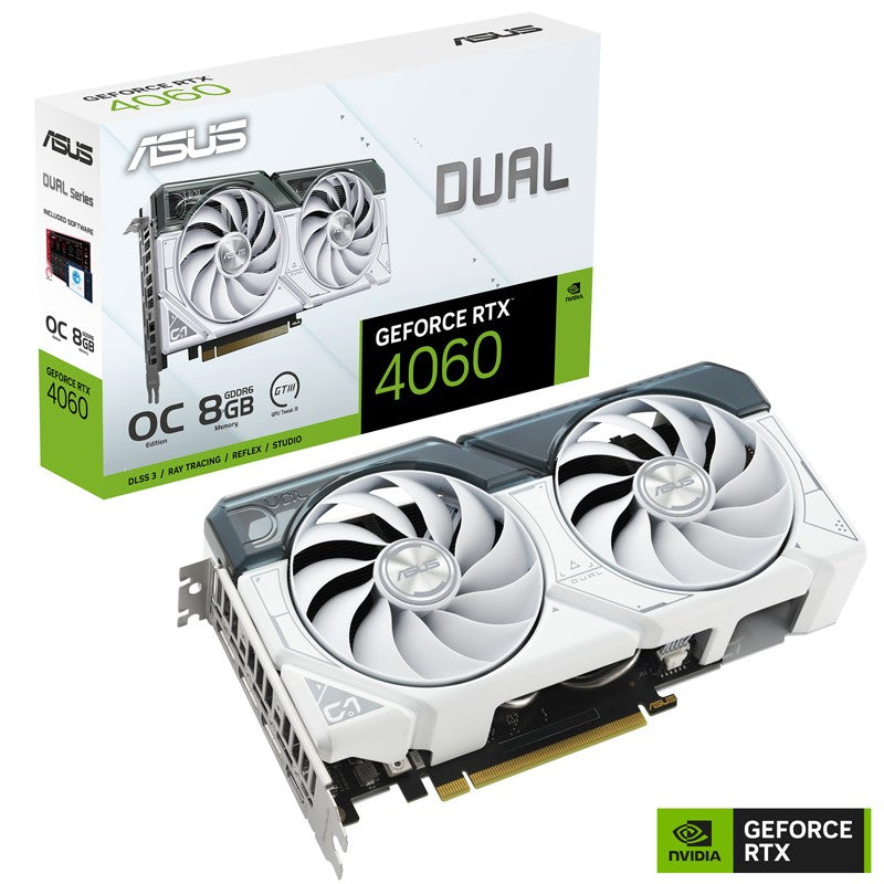Asus Dual GeForce RTX 4060 OC White Edition 8GB GDDR6 Gaming Graphics Card