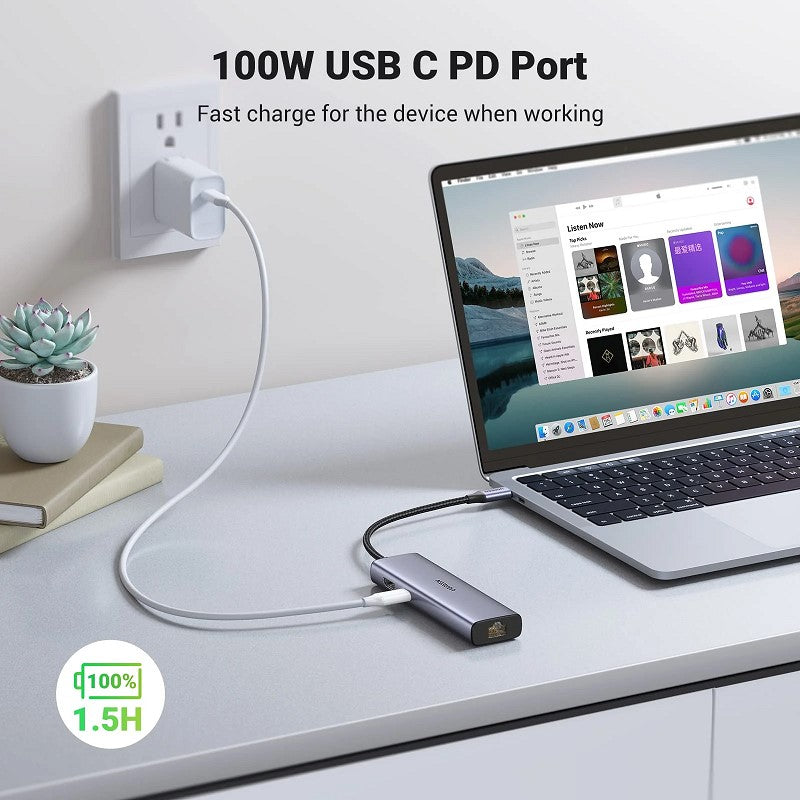 يوجرين 7 في 1 محور يو اس بي سي (4K@30 هرتز اتش دي ام اي ، RJ45 إيثرنت)