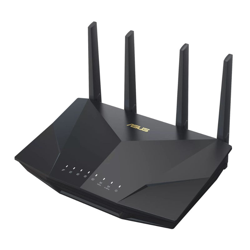 آسوس AX5400 ثنائي النطاق واي فاي 6 (802.11ax) جهاز توجيه قابل للتوسيع، متضمن VPN مدمج، آي بروتكشن برو أمان الشبكة، مراقبة اهلية، حارس فوري، متوافق مع ايميش