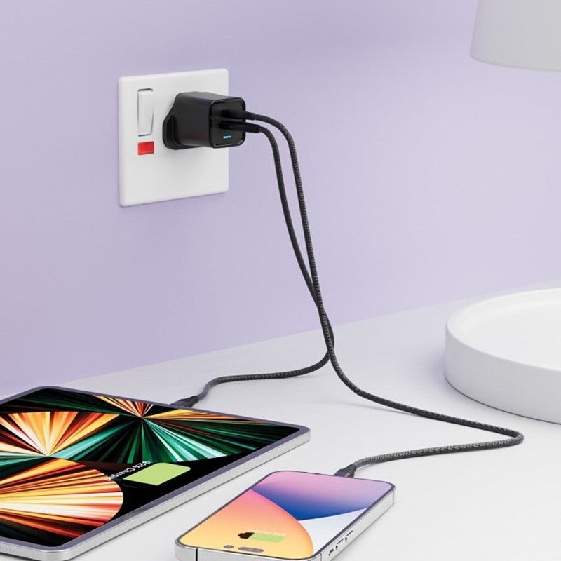 Porodo Dual Port PD + USB-A ( 35W+18W) Charger, Black