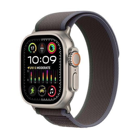 Apple Watch Ultra 2, 49mm, Trail Loop, Titanium Case, Green/Grey , Medium/Large, (GPS + Cellular)