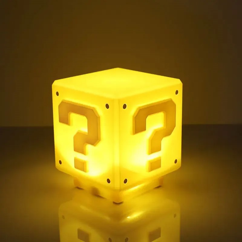 LED 3D Question Mark Night Light Super Mario Bros Edition with 3 Modes