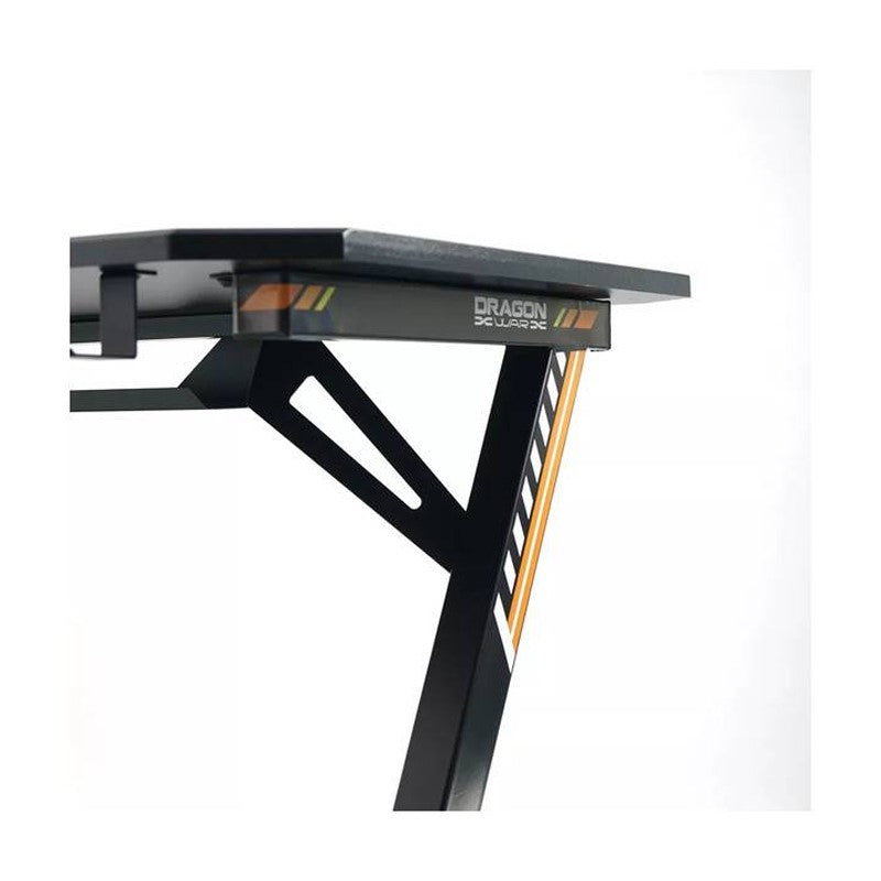 Dragon War GT-101 RGB Gaming Desk (RGB Version), Z Shaped Leg Black Melamine Board - Black