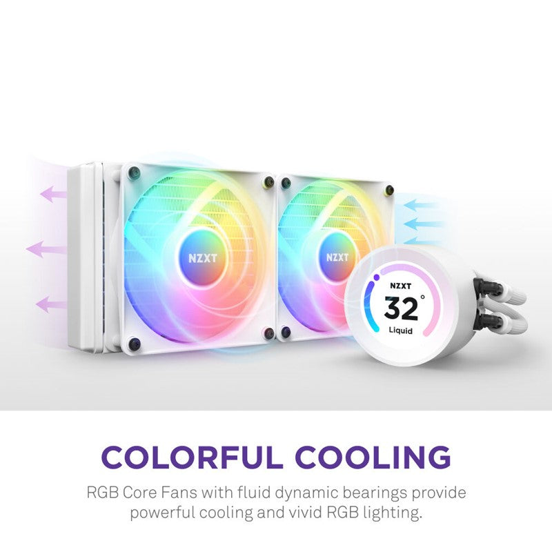 NZXT Kraken Elite 240 RGB 240mm Liquid Cooler With LCD Display - White