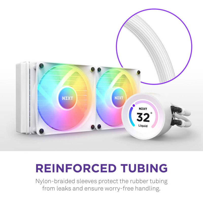 NZXT Kraken Elite 240 RGB 240mm Liquid Cooler With LCD Display - White