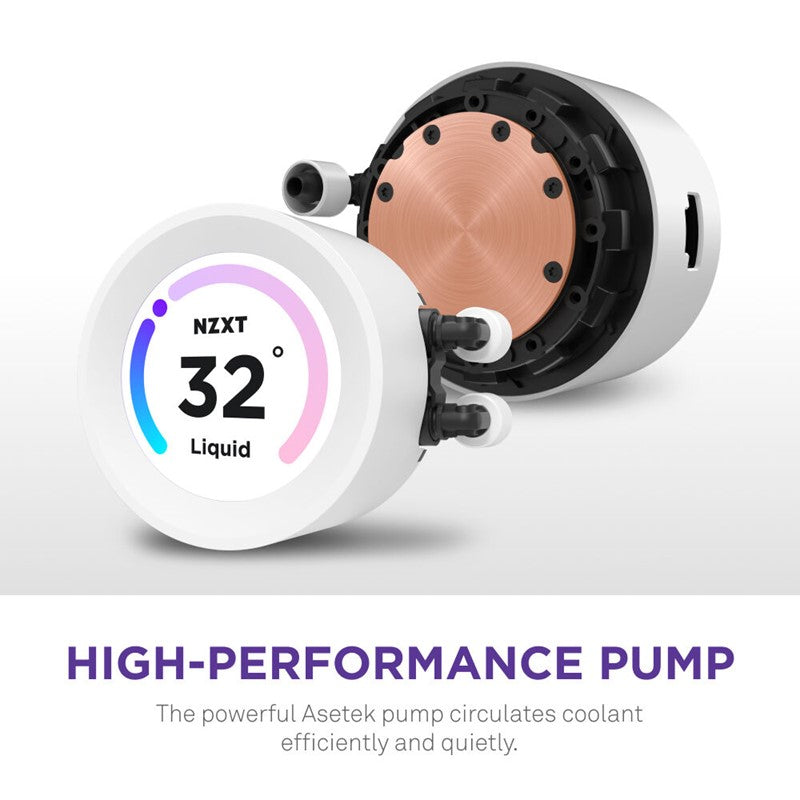 NZXT Kraken Elite 240 RGB 240mm Liquid Cooler With LCD Display - White
