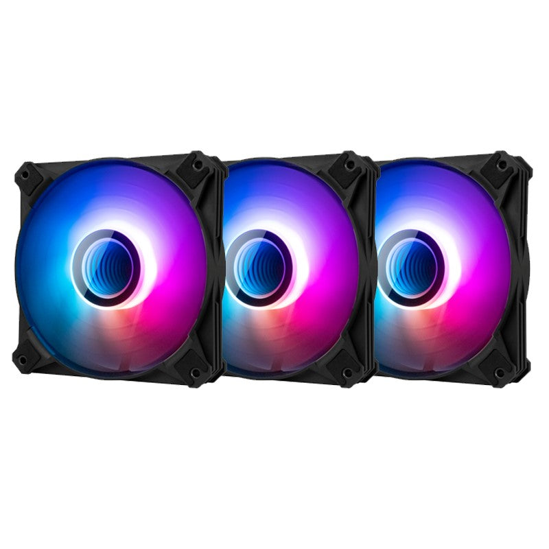 AIGO Dark Flash Infinity 8 120mm PWM A-RGB Case Fan (Pack of 3) – Black